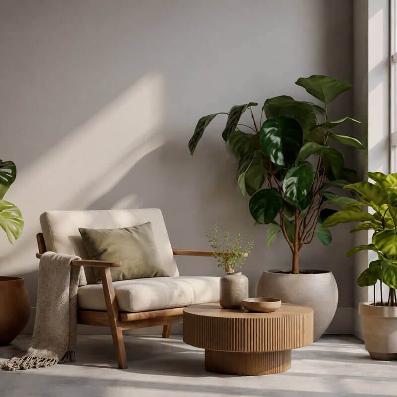 Cozy living room styled with wellness furniture