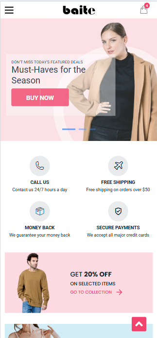 Freelinity mobile homepage preview