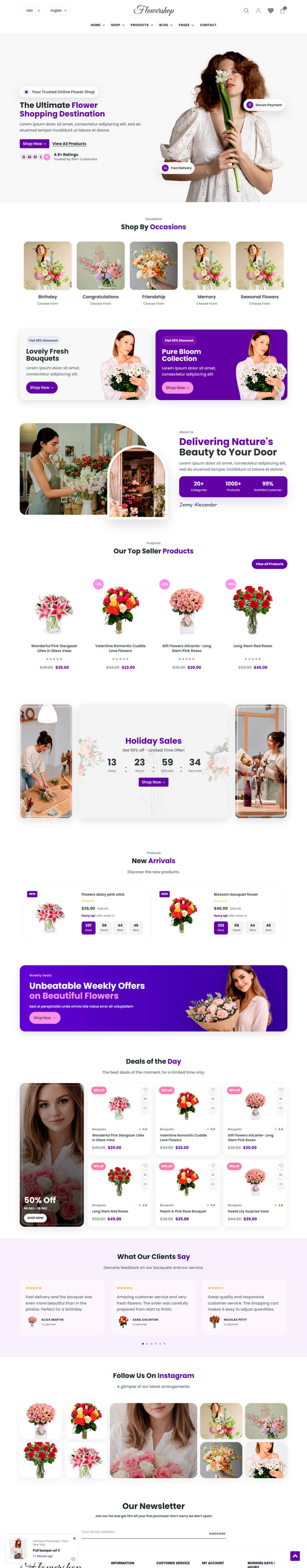 Flowershop homepage demo